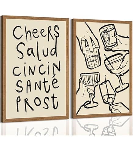 Amazon.com: MINI ZOZI Bar Cart Canvas Posters Wall Art 12x16